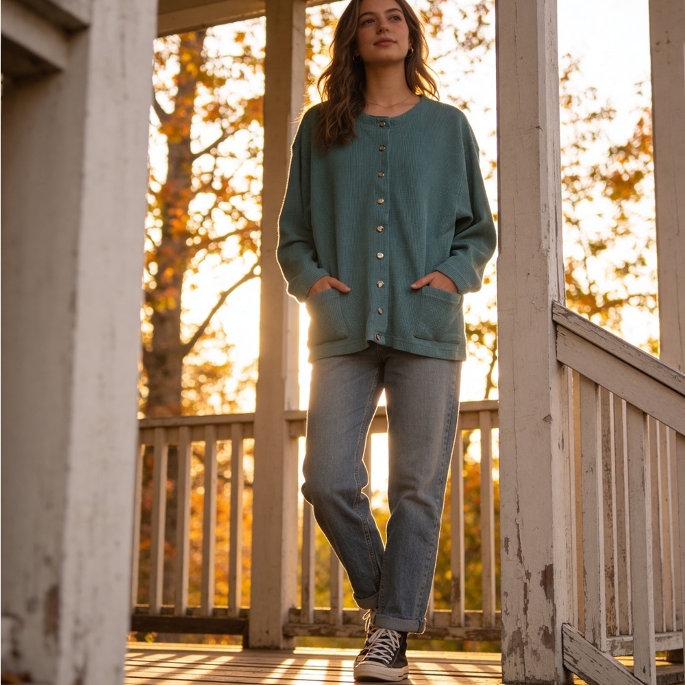 Venezia Teal Button Down Women's Shirt